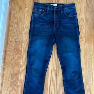 Madewell size 28 dark wash 10” high rise skinny jeans